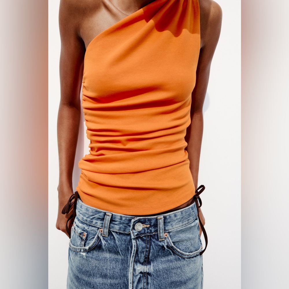 Zara ruched asymmetric top 4174/353/615